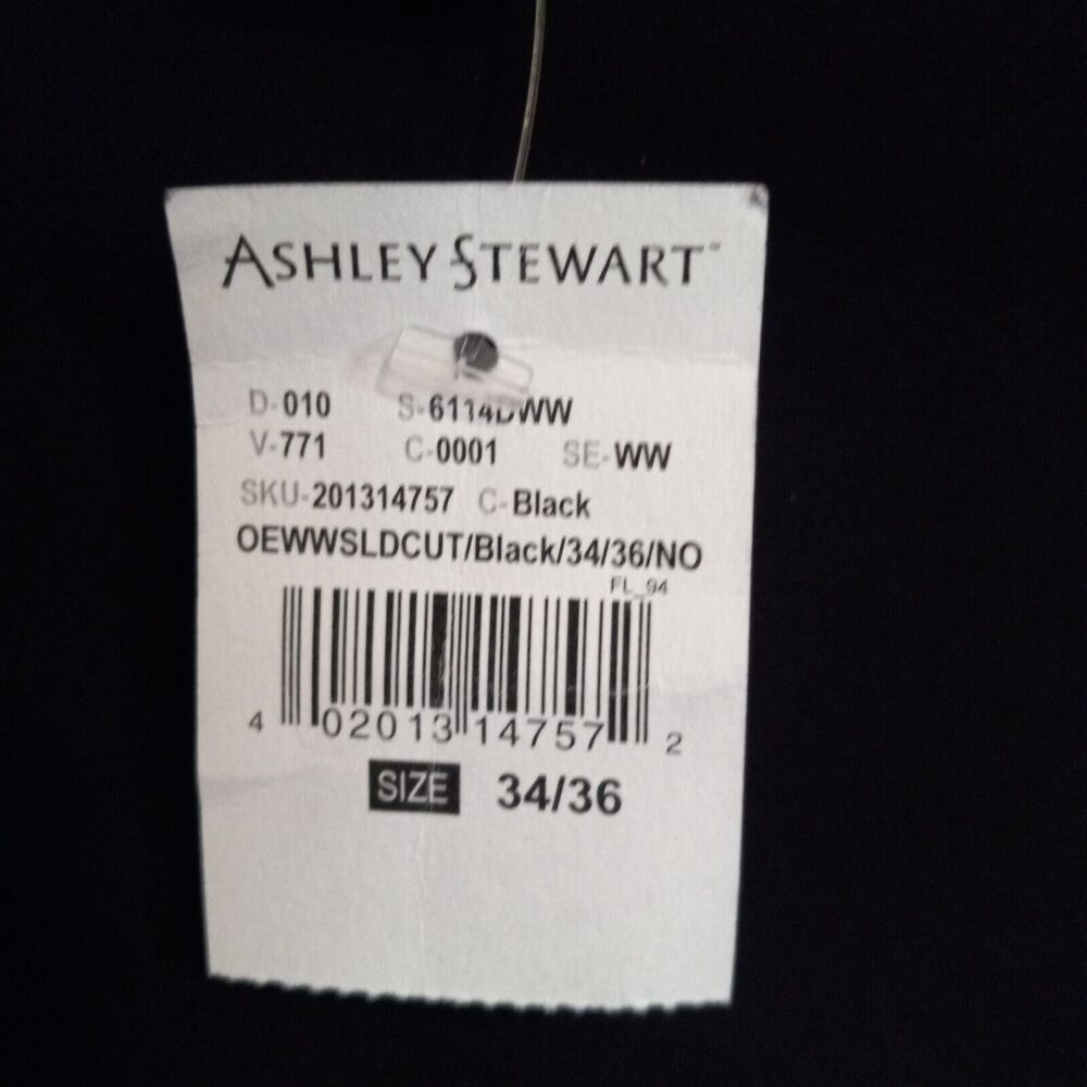 Ashley Stewart One Shoulder Midi Dress-Size 34/36-Black-Slinky-Classic-Party-NEW - Picture 9 of 9